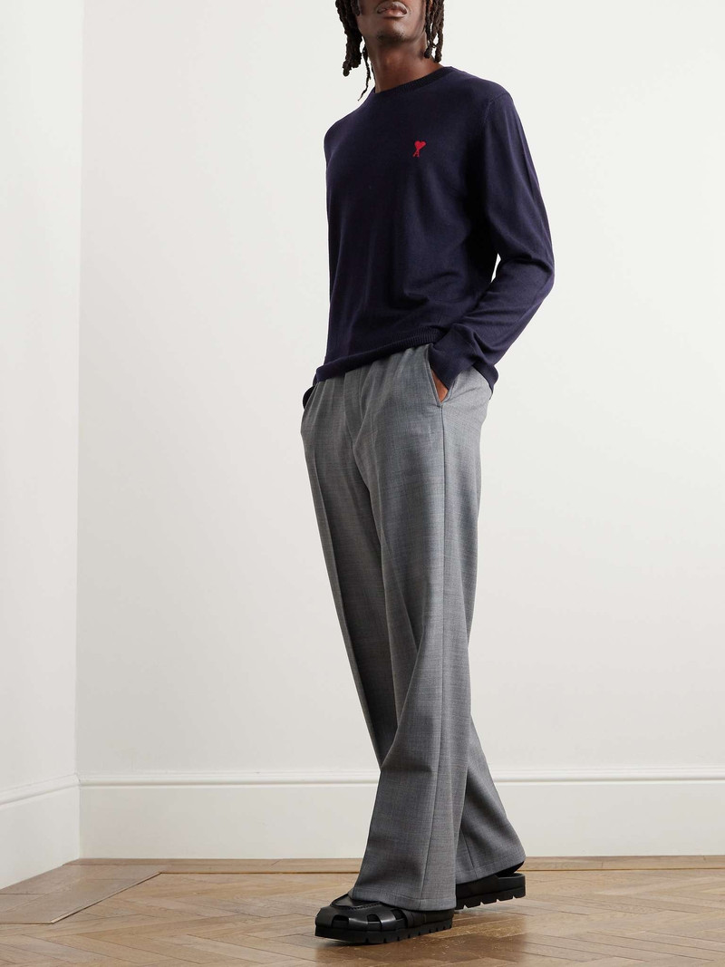 AMI Paris Logo-Embroidered Merino Wool Sweater outlook