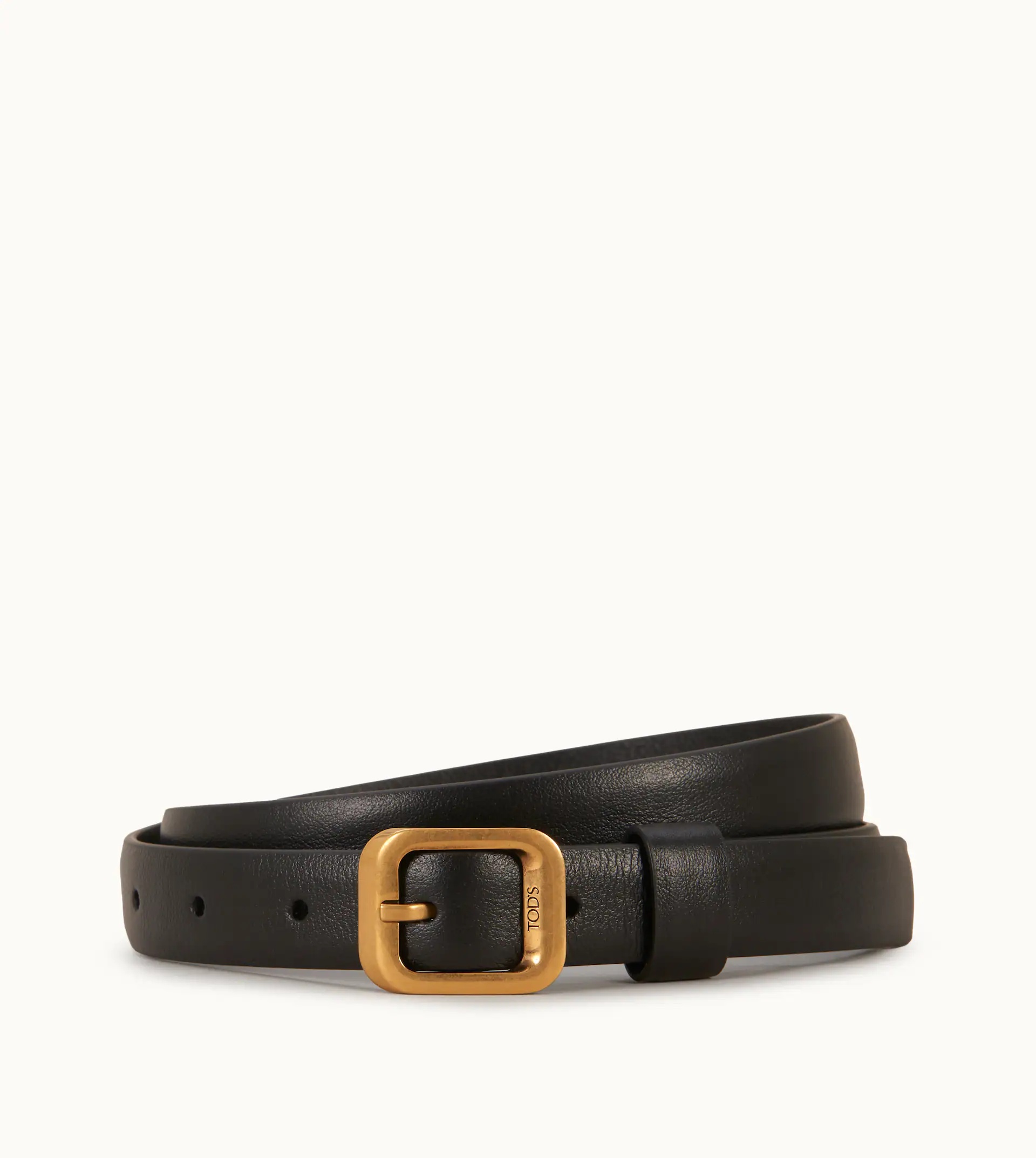 BELT IN LEATHER - BLACK - 1
