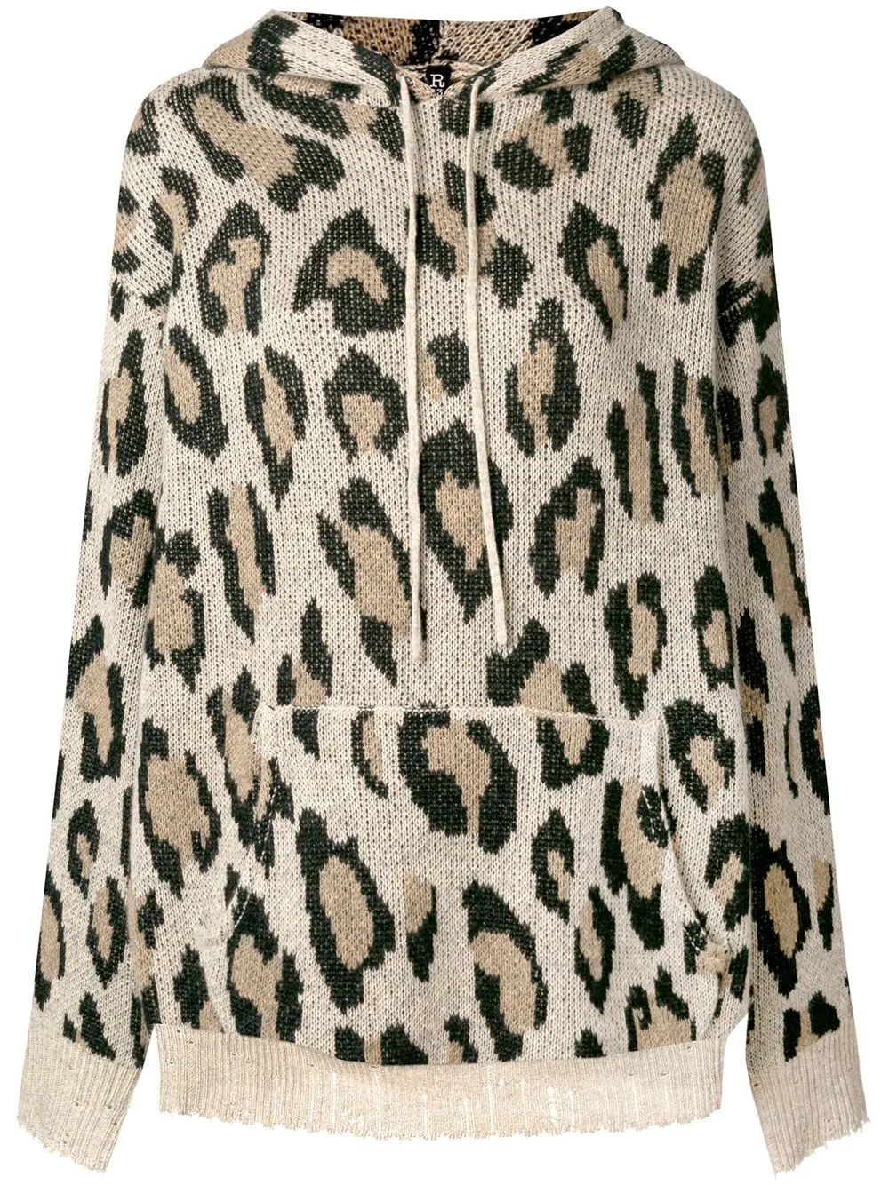 leopard print hooded sweater - 1