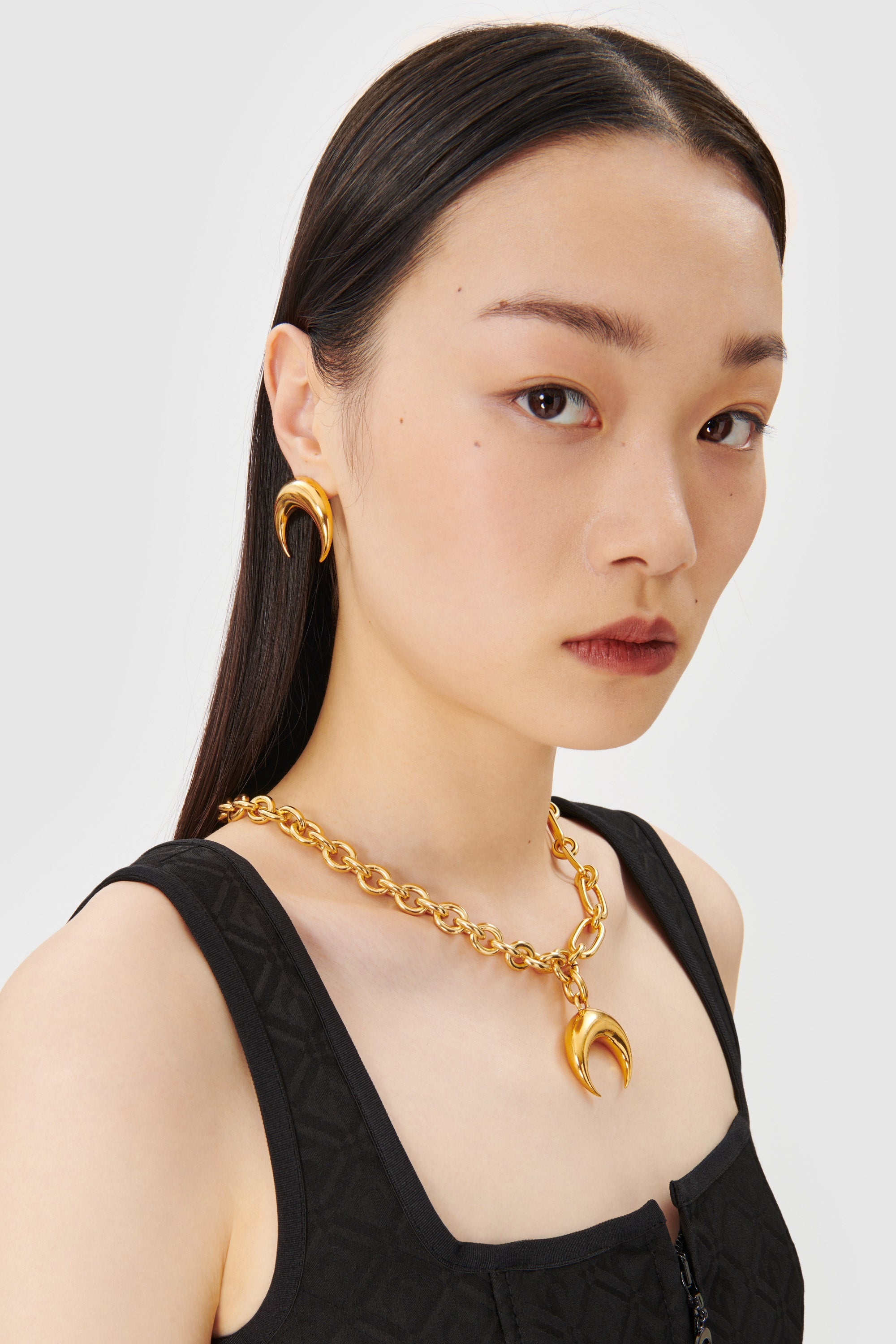 Regenerated Single Tin Moon Stud Earring - 2