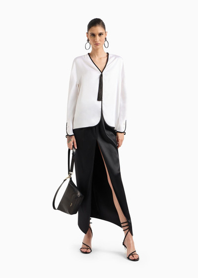 GIORGIO ARMANI Draped shirt with zip in double-sided silk satin outlook