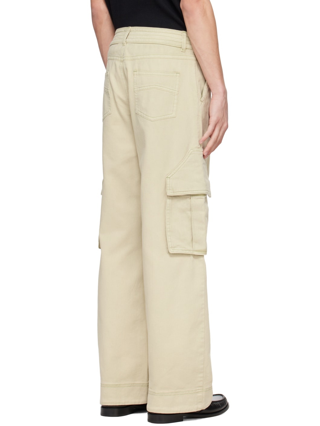 Beige Faded Cargo Pants - 3