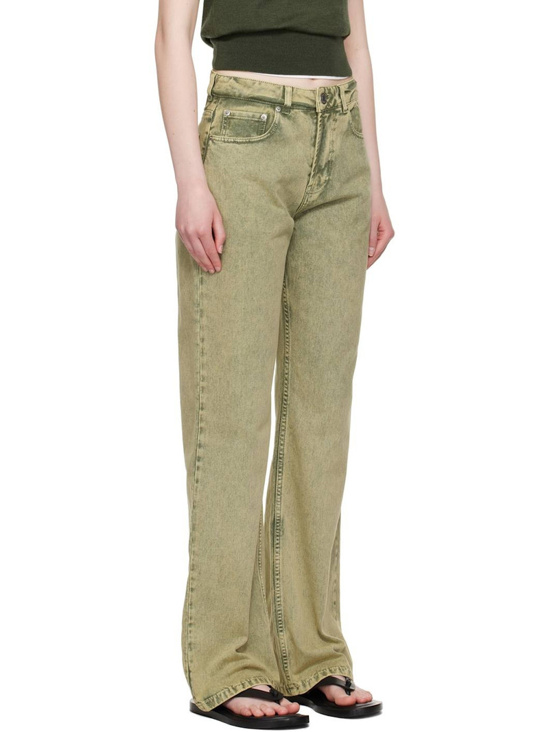 Khaki Cotton Large Fit Jeans 2