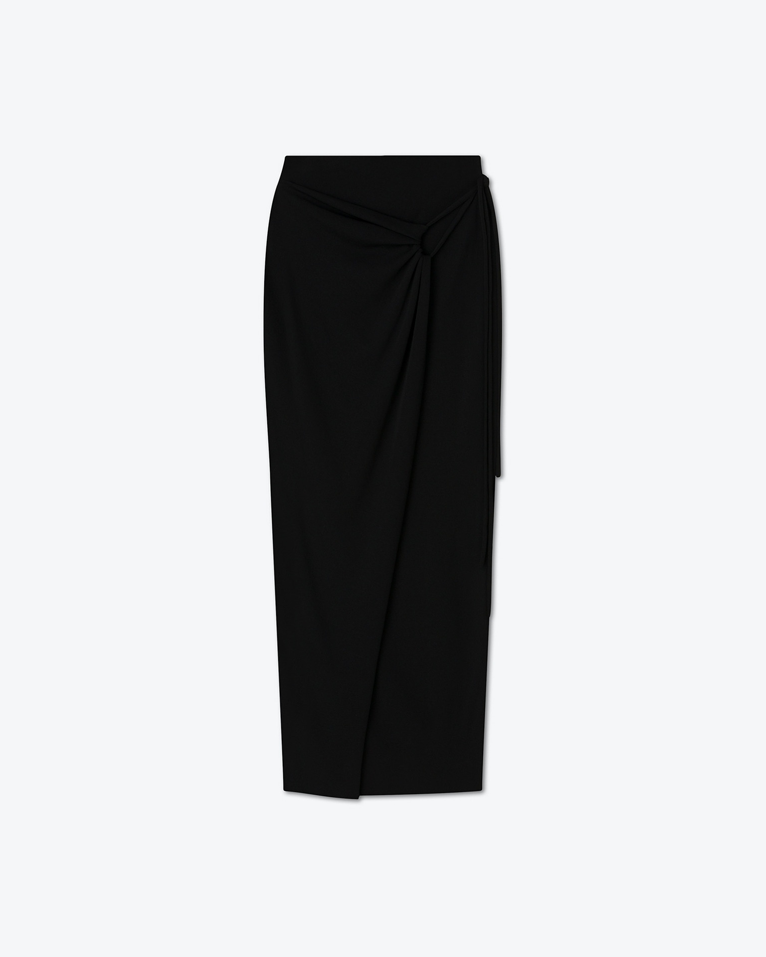 INAYA - Mesh-jersey midi skirt - Black - 1