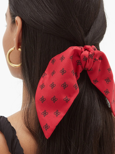 FENDI Karligraphy-print silk-twill hair clip outlook