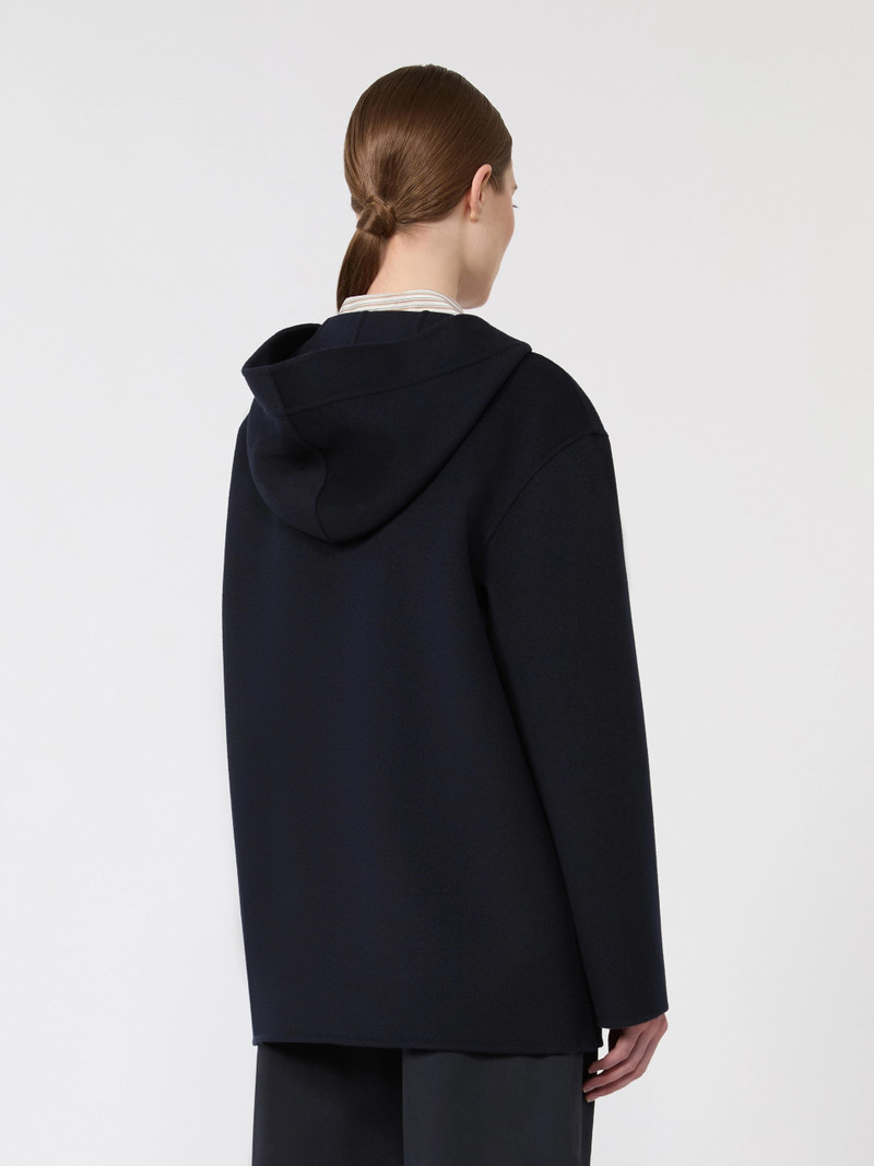 PAGLIE Cashmere, wool and silk hooded coat - NAVY 4