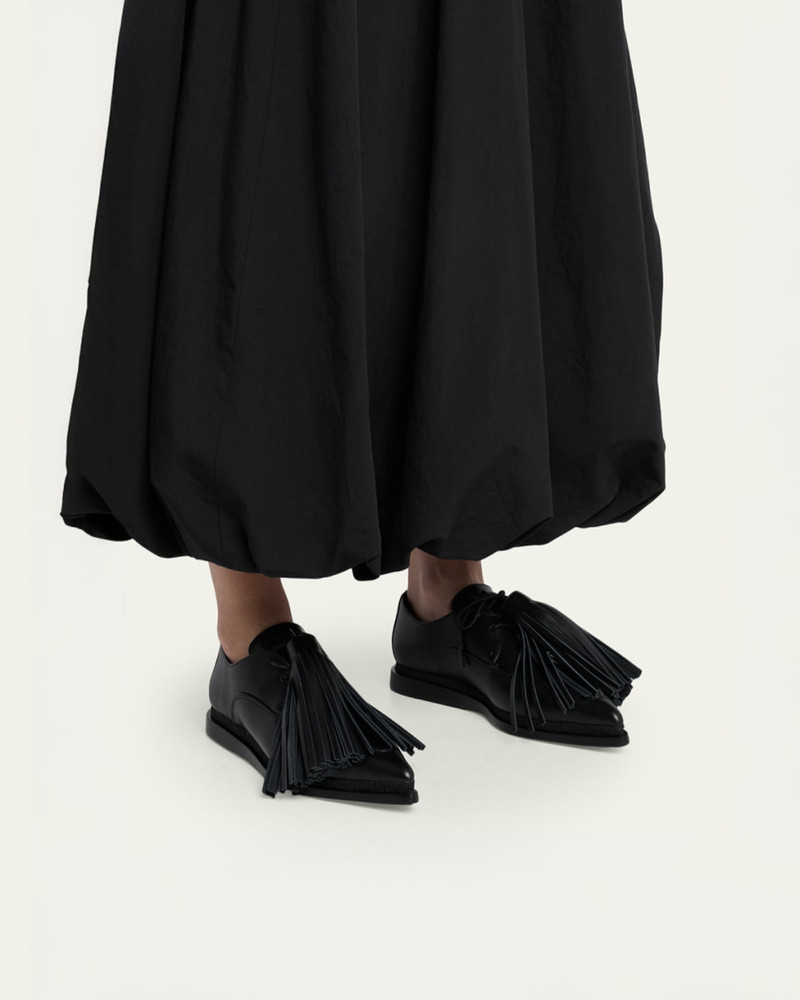 sacai Tassel Leather Pointed-Toe Moccasins outlook