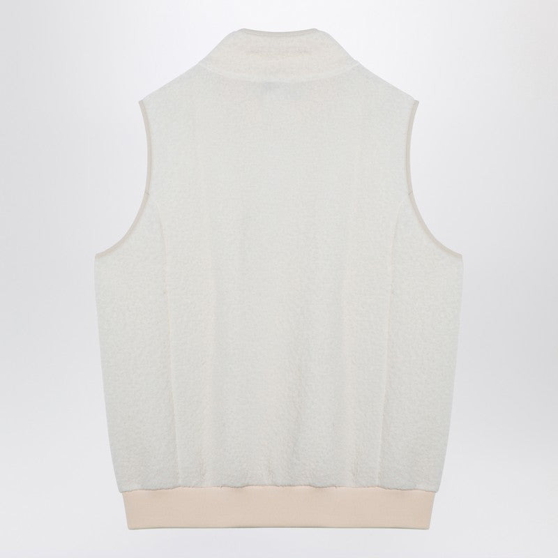 WHITE FLEECE ZIPPED WAISTCOAT - 2