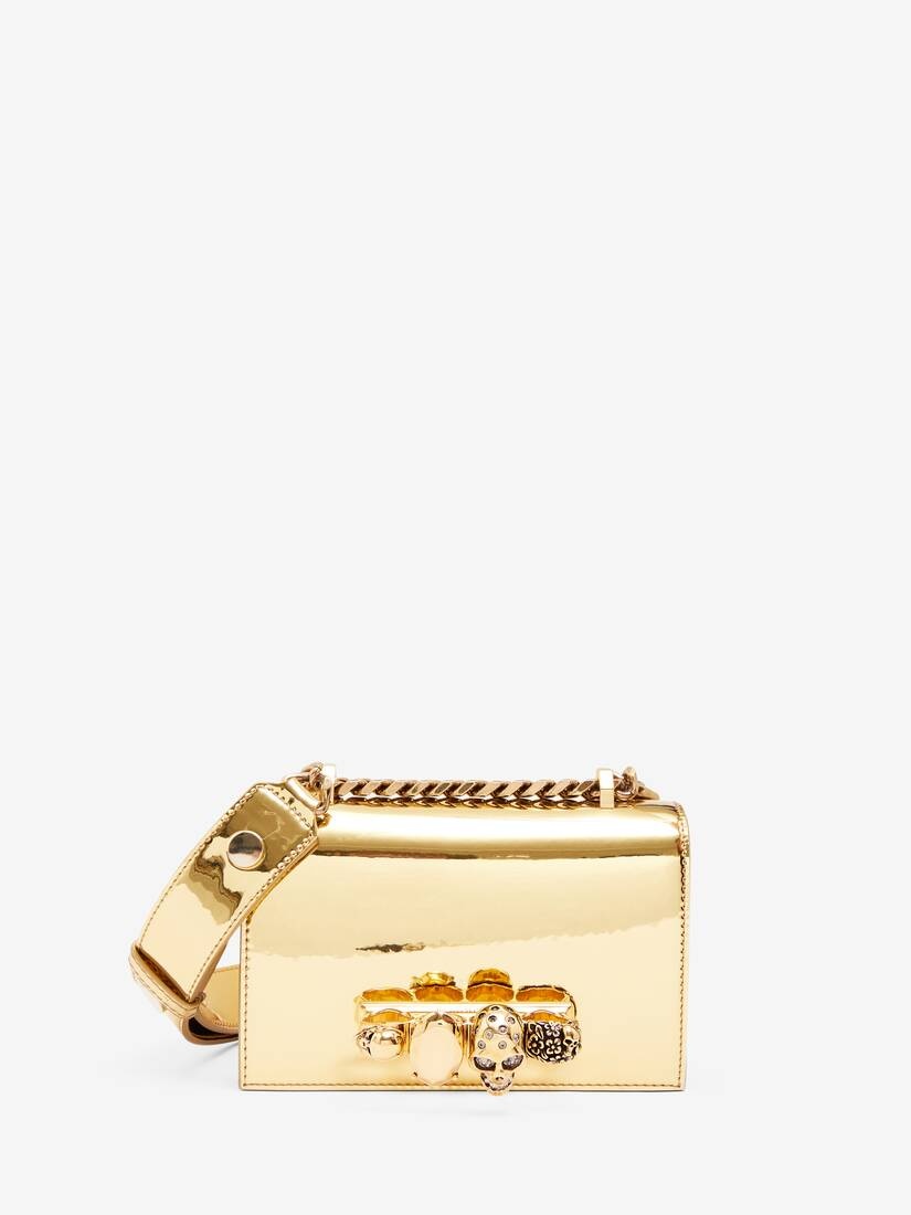 Women's The Biker Mini Jewelled Satchel in Gold - 1