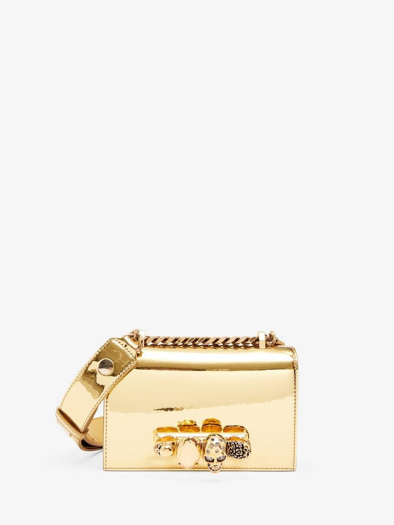 Women's The Biker Mini Jewelled Satchel in Gold 1