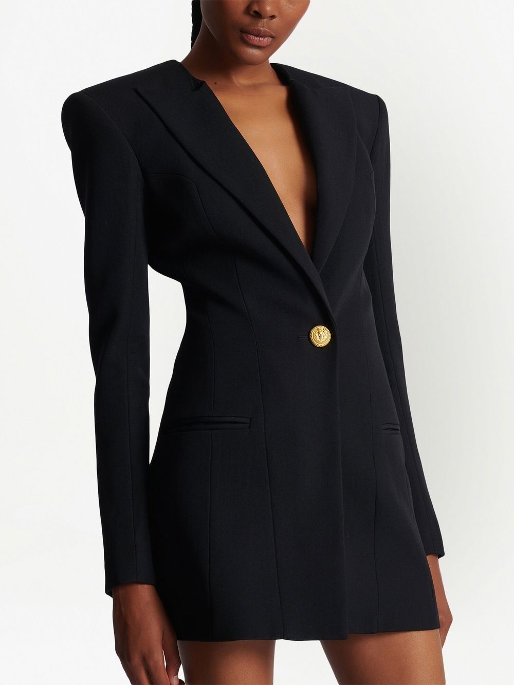 single-breasted blazer dress - 7