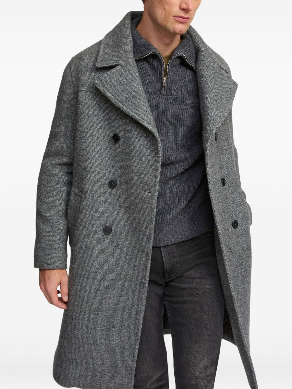 double-breasted wool coat - 4