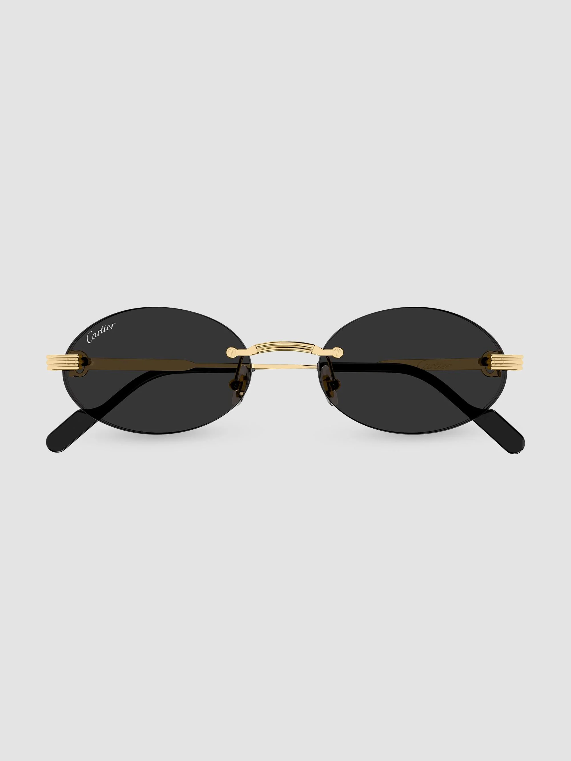 Men's Première de 53MM Rimless Oval Sunglasses - Gold Black - 1