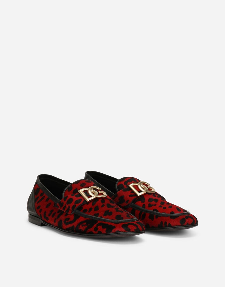 Leopard-print pony hair slippers - 2