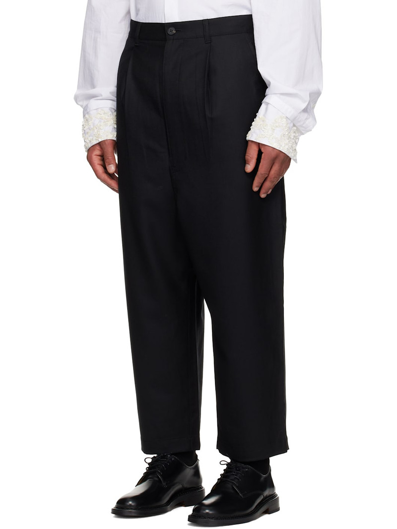 Comme des Garçons Homme Black Wool Gabardine Trousers outlook