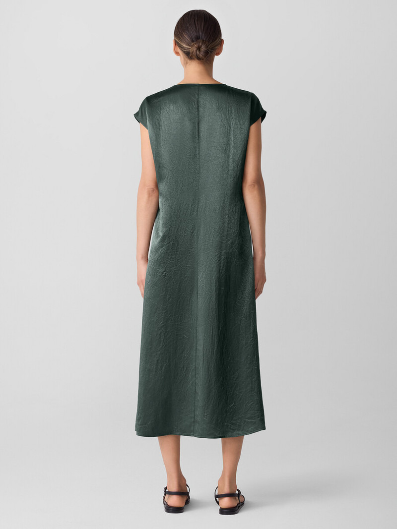 Textured Satin V-Neck Dress 4