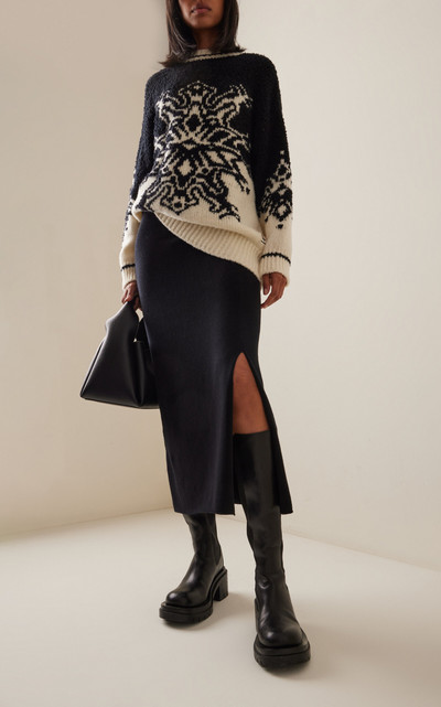 BOGNER Janita Oversized Wool-Blend Sweater black/white outlook