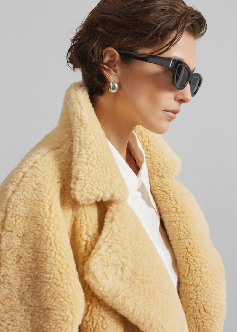 Gresham Faux Shearling Robe Coat - Yellow 6