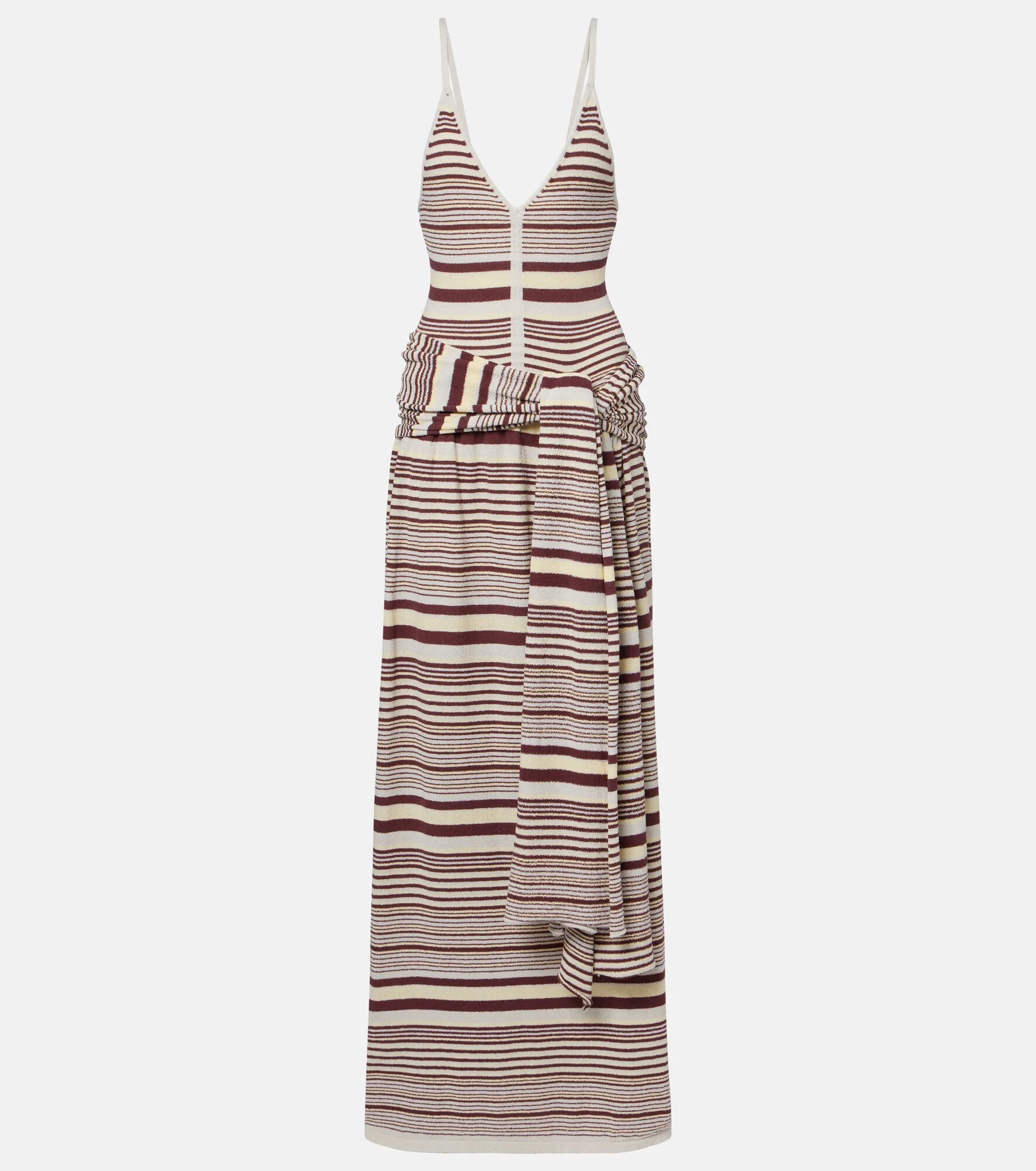 Aella knitted striped cotton-blend maxi dress - 1