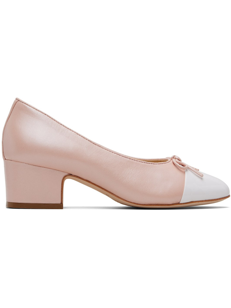 Pink & White Cap Toe Heels 1