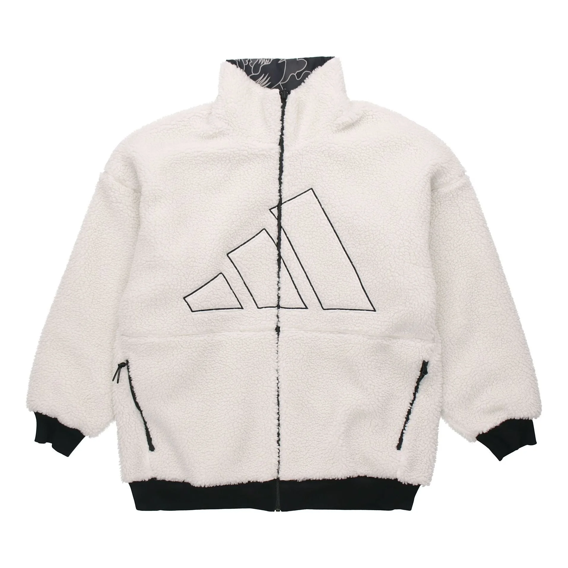 adidas Aop Rev Jkt Reversable Fleece Jacket Men Grey GT6477 - 1