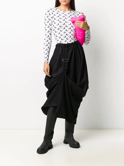 Comme des Garçons Comme des Garçons asymmetric buckled midi skirt outlook