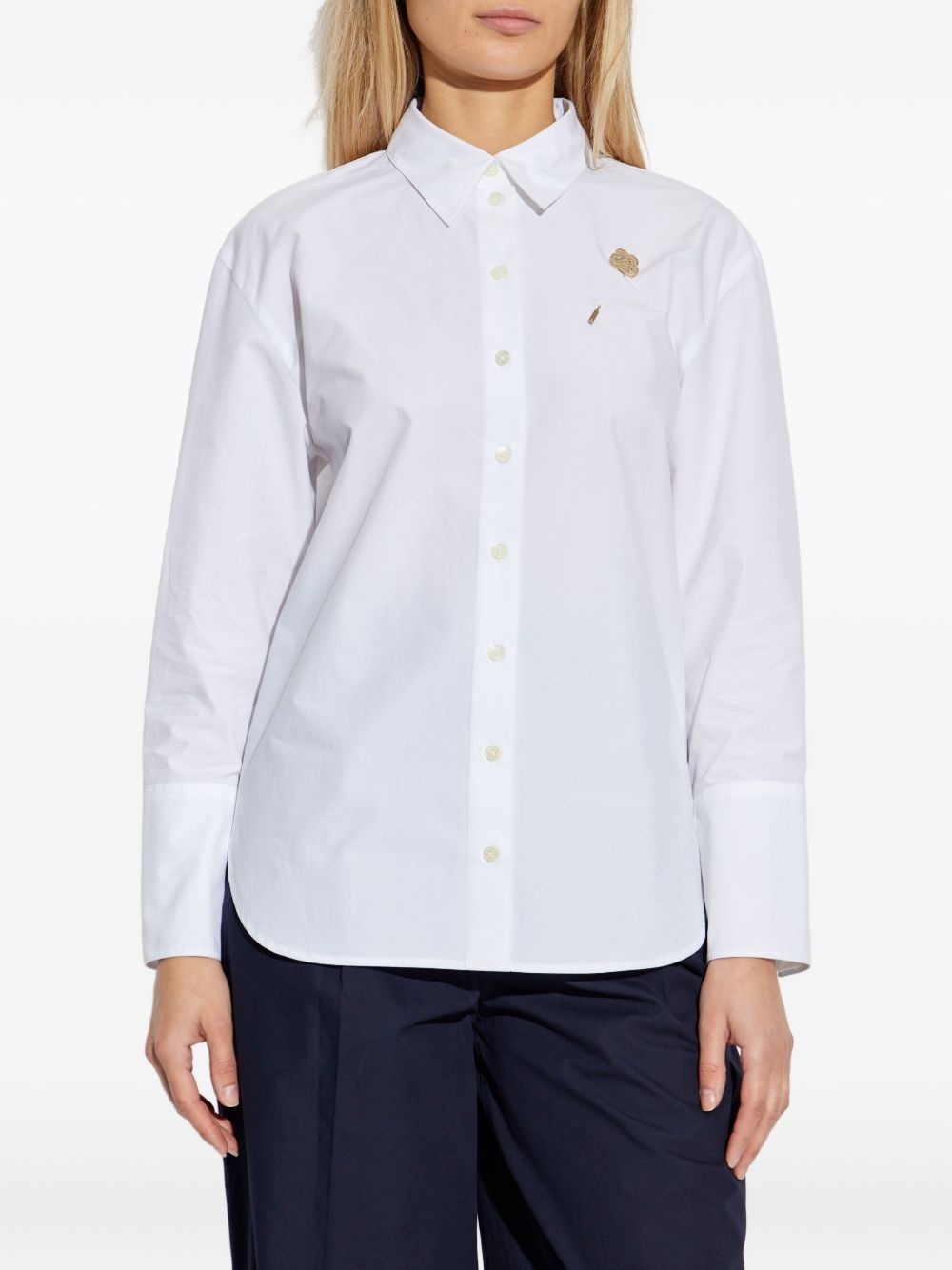 Boke Flower-embellished cotton shirt - 3