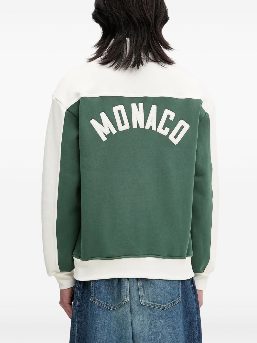 embroidered colour-block half-zip sweatshirt - 3