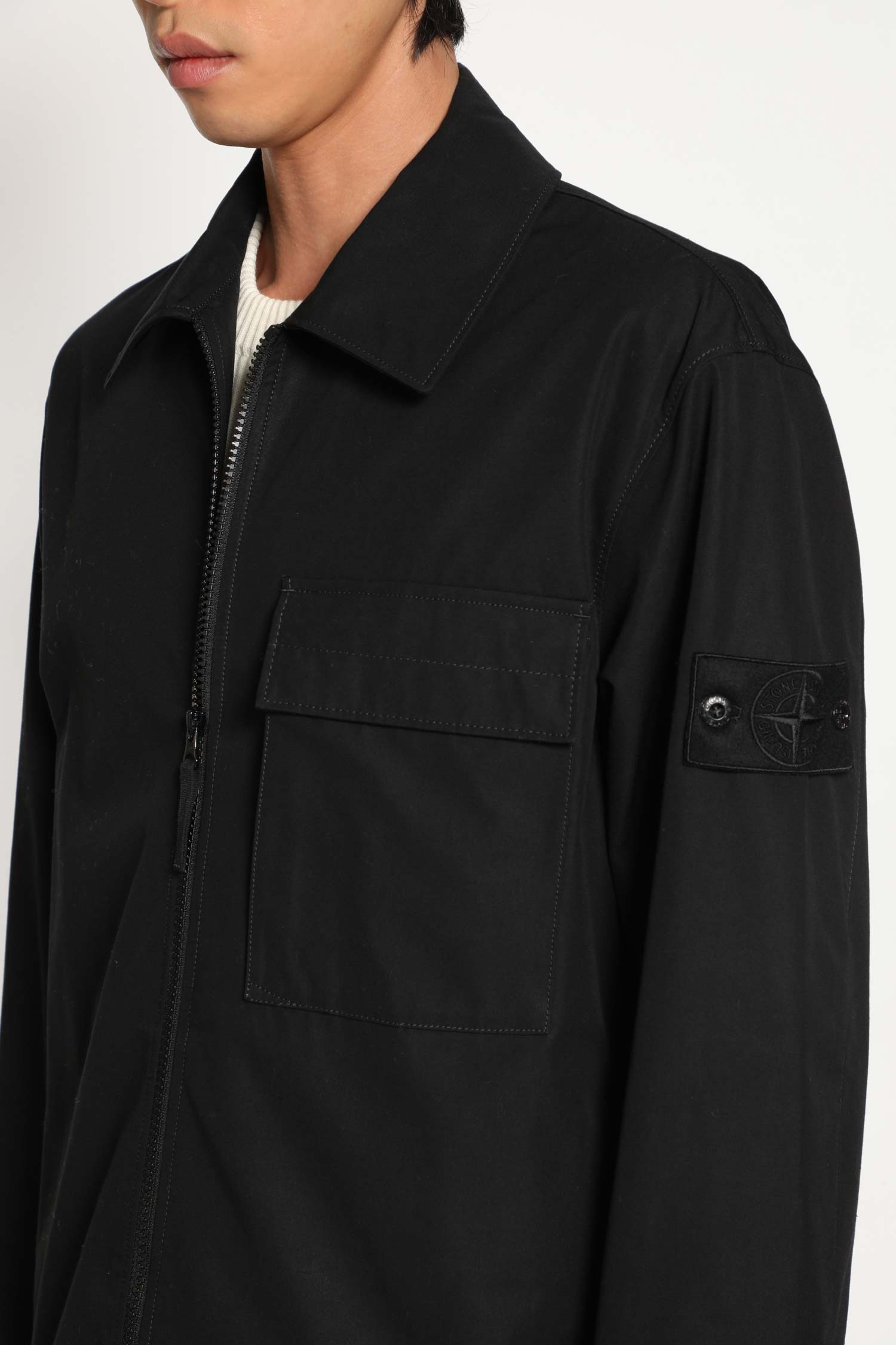 1200128 Stretch Cotton Satin Overshirt - 4