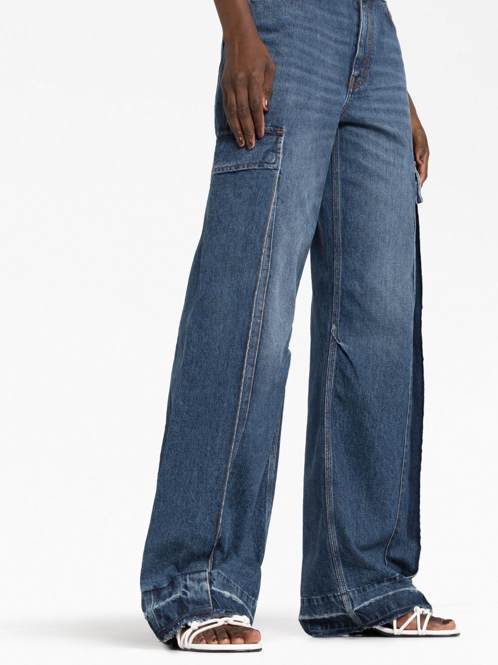 wide-leg cargo jeans - 5