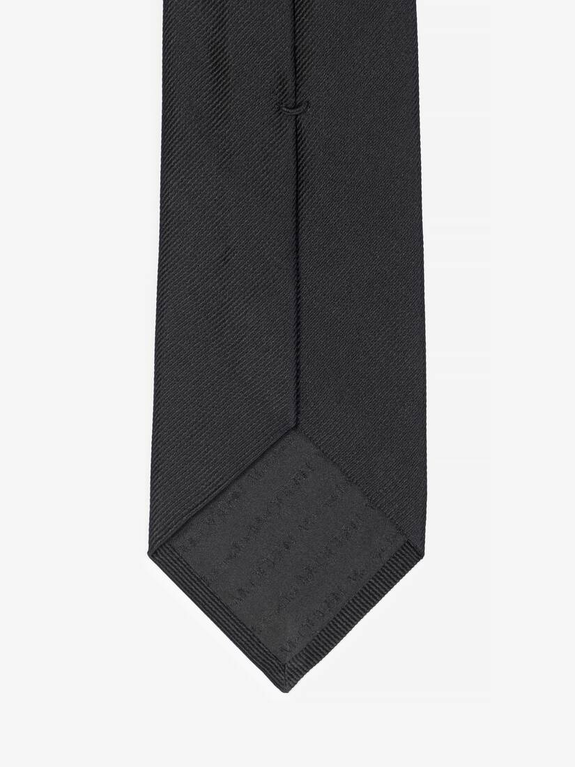Men's Feather Jet Embroidery Tie in Black - 4