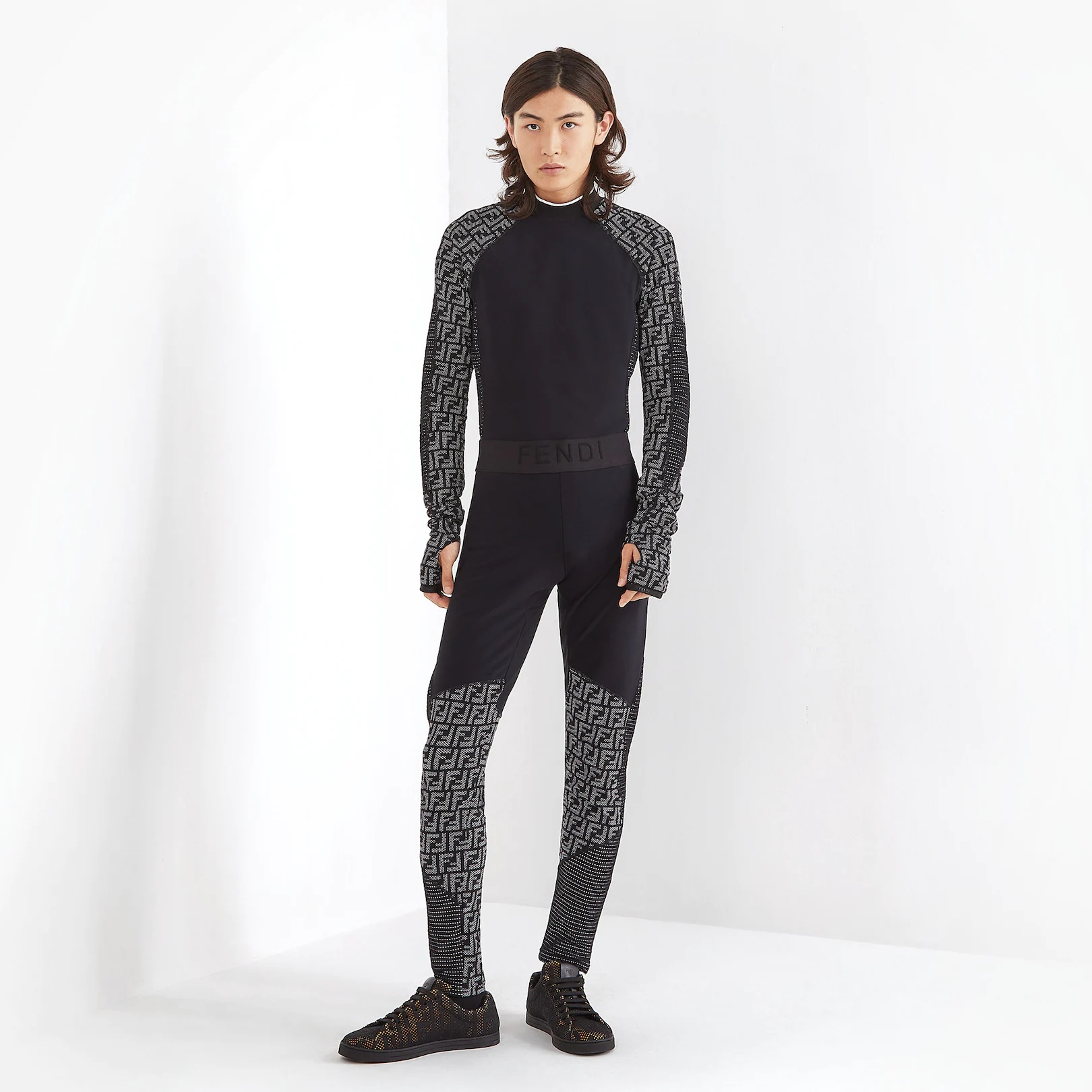 Black tech fabric leggings - 4