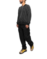 Stüssy Light Weight LS Zip Polo Black Stripe | likelihood