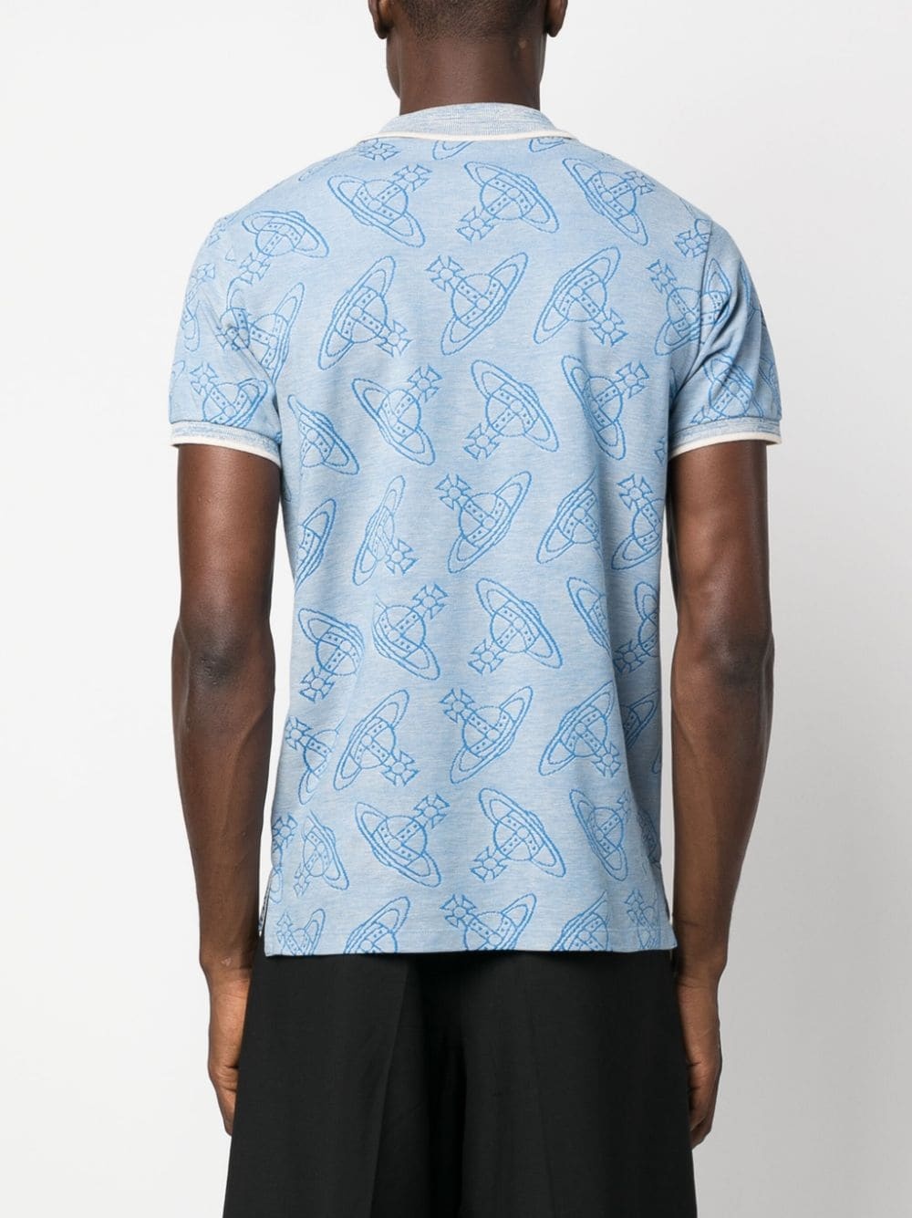 Orb logo-print organic cotton polo shirt - 4