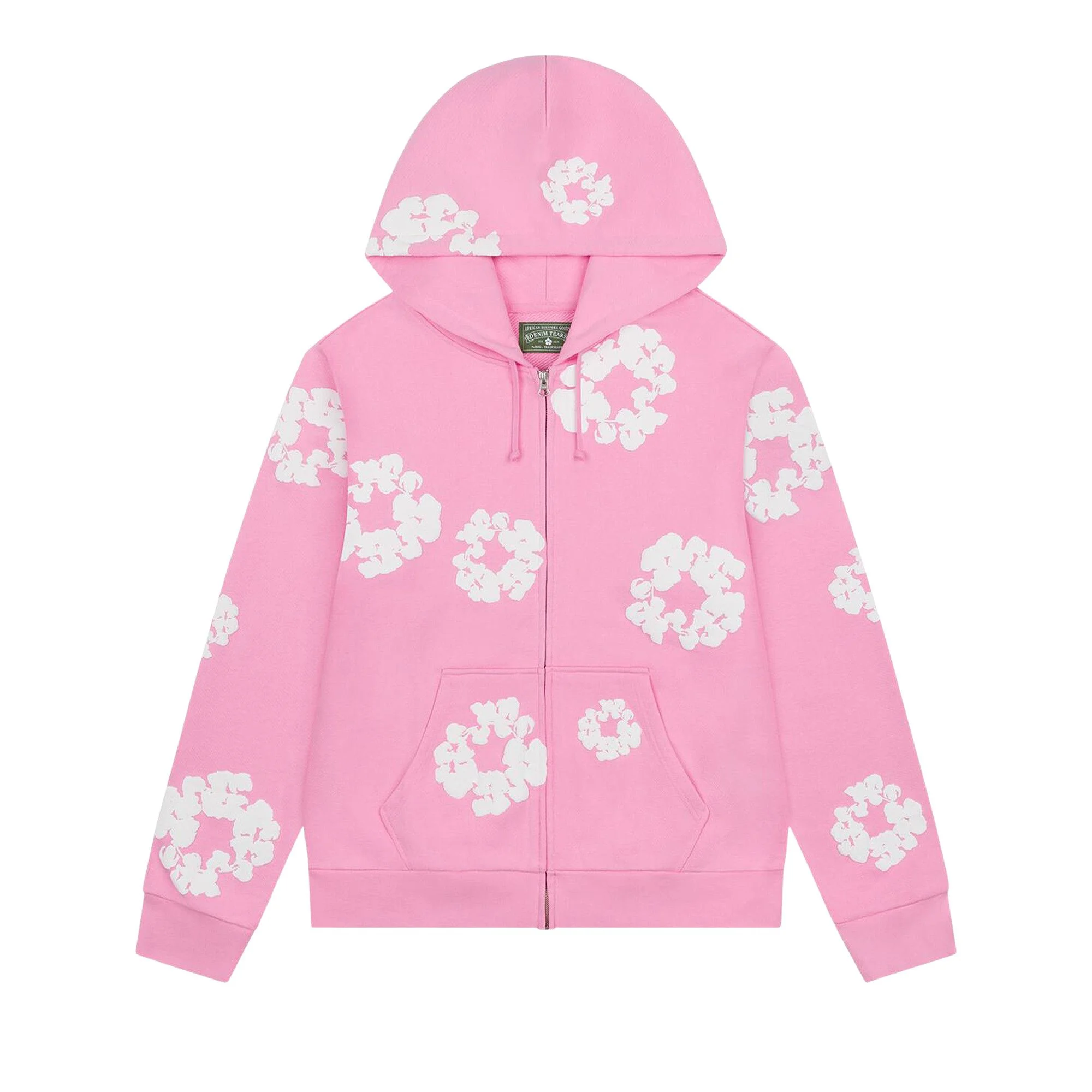 Denim Tears Cotton Wreath Zip Hoodie 'Pink' - 1