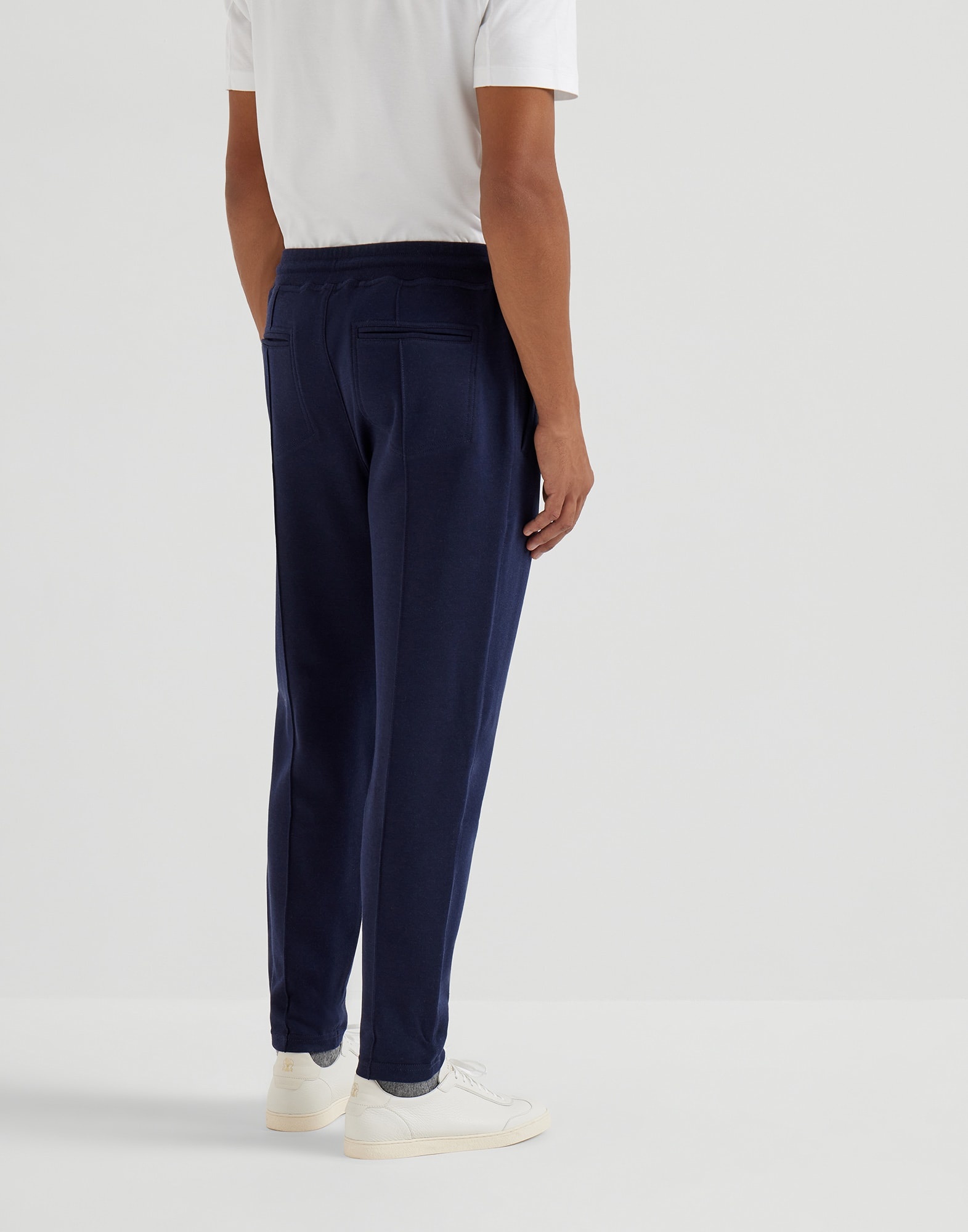 Cotton, cashmere and silk French terry double cloth trousers with Crête detail - 2