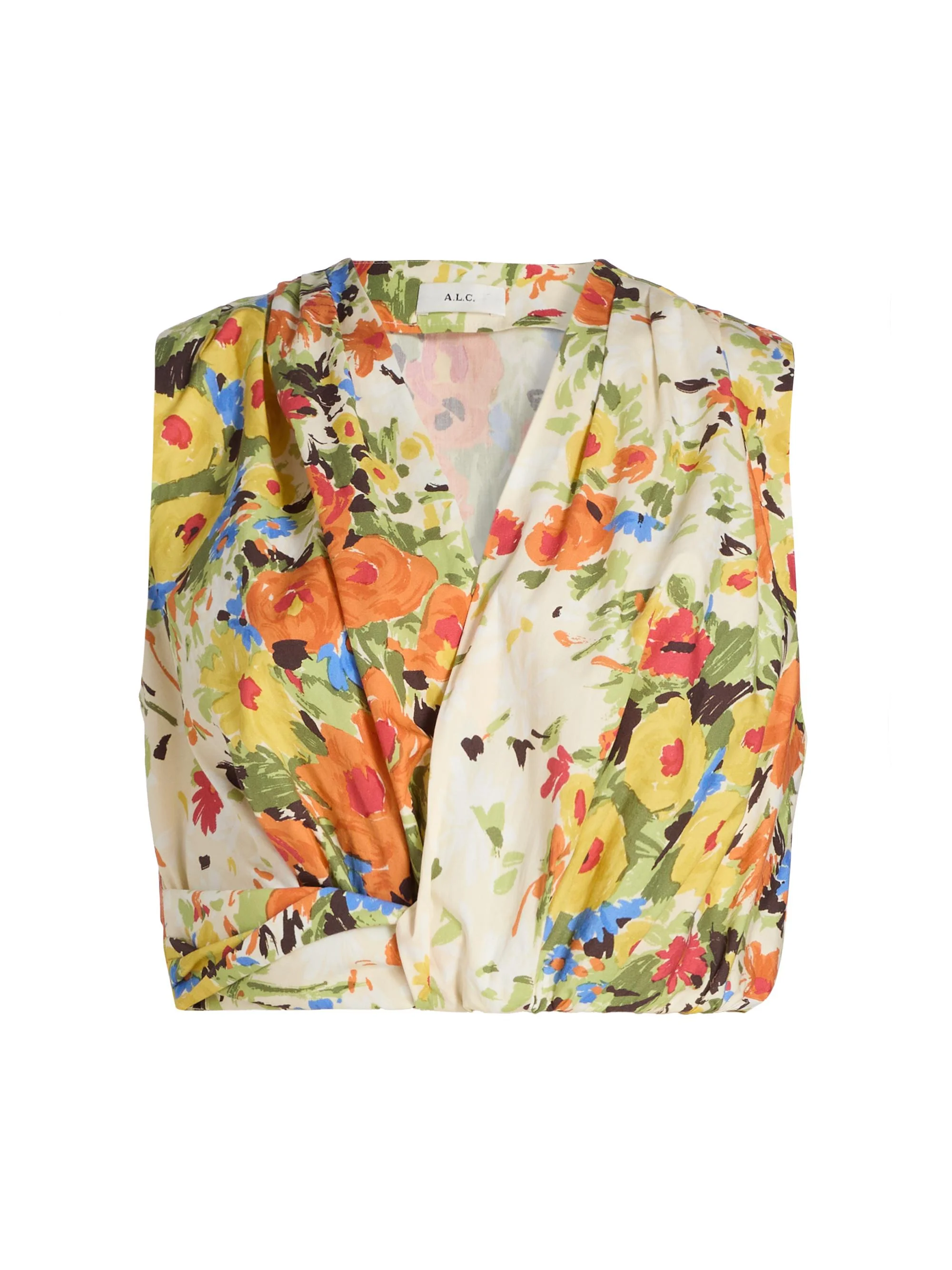 A. L.C. Women's Brooklyn Floral Cotton Crop Top - Butter Poppy Multi - 1