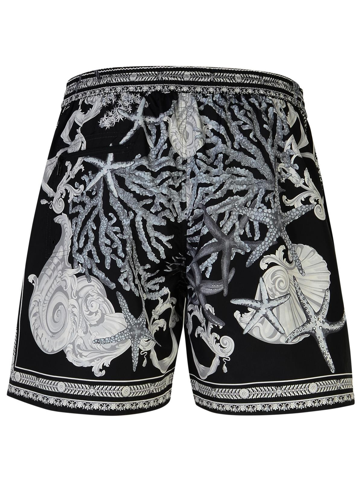 Versace 'Barocco' Black Polyester Swim Shorts Men - 3