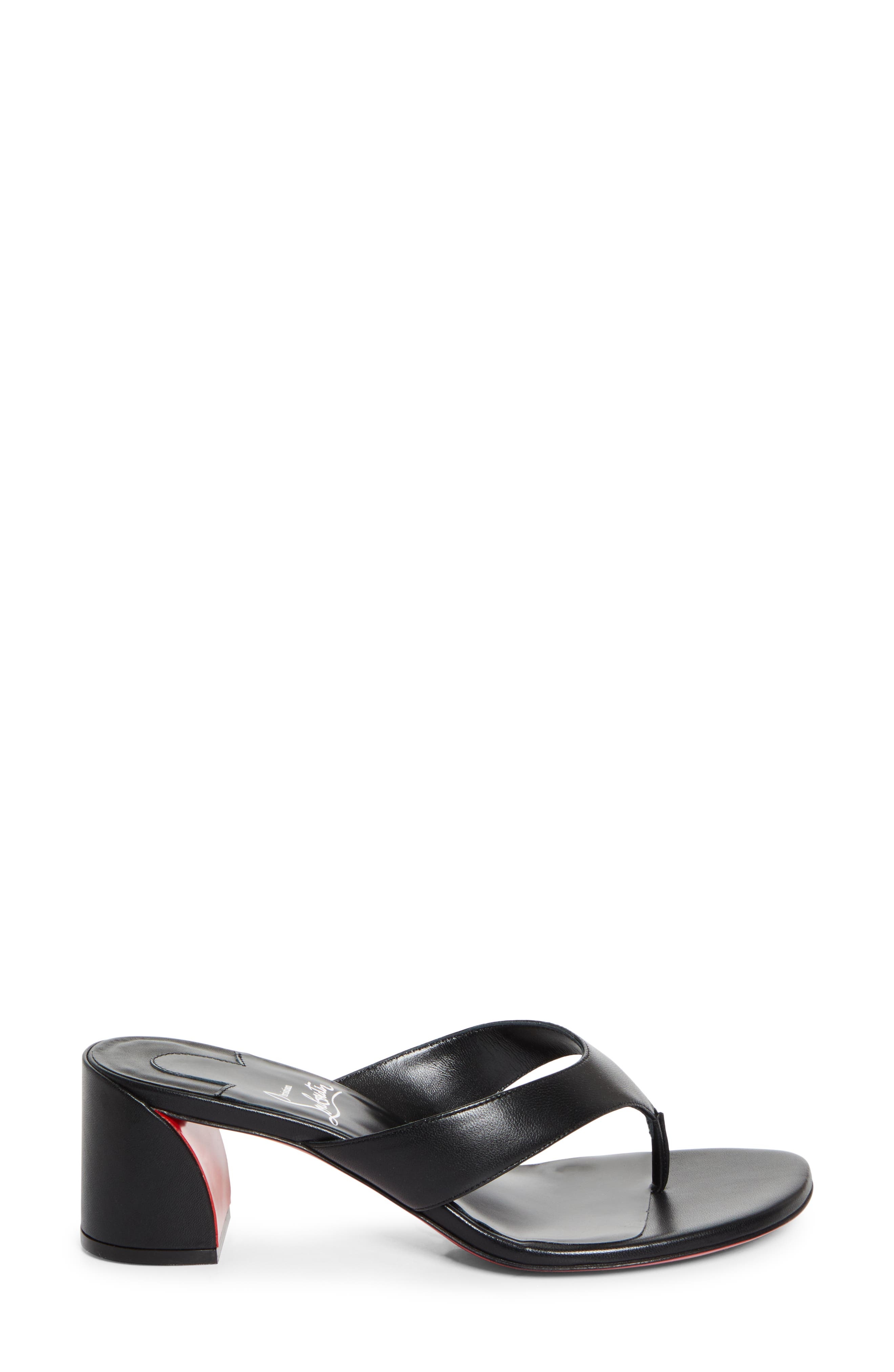 Christian Louboutin Janetonga Thong Sandal in Black/Lin Black at Nordstrom - 3