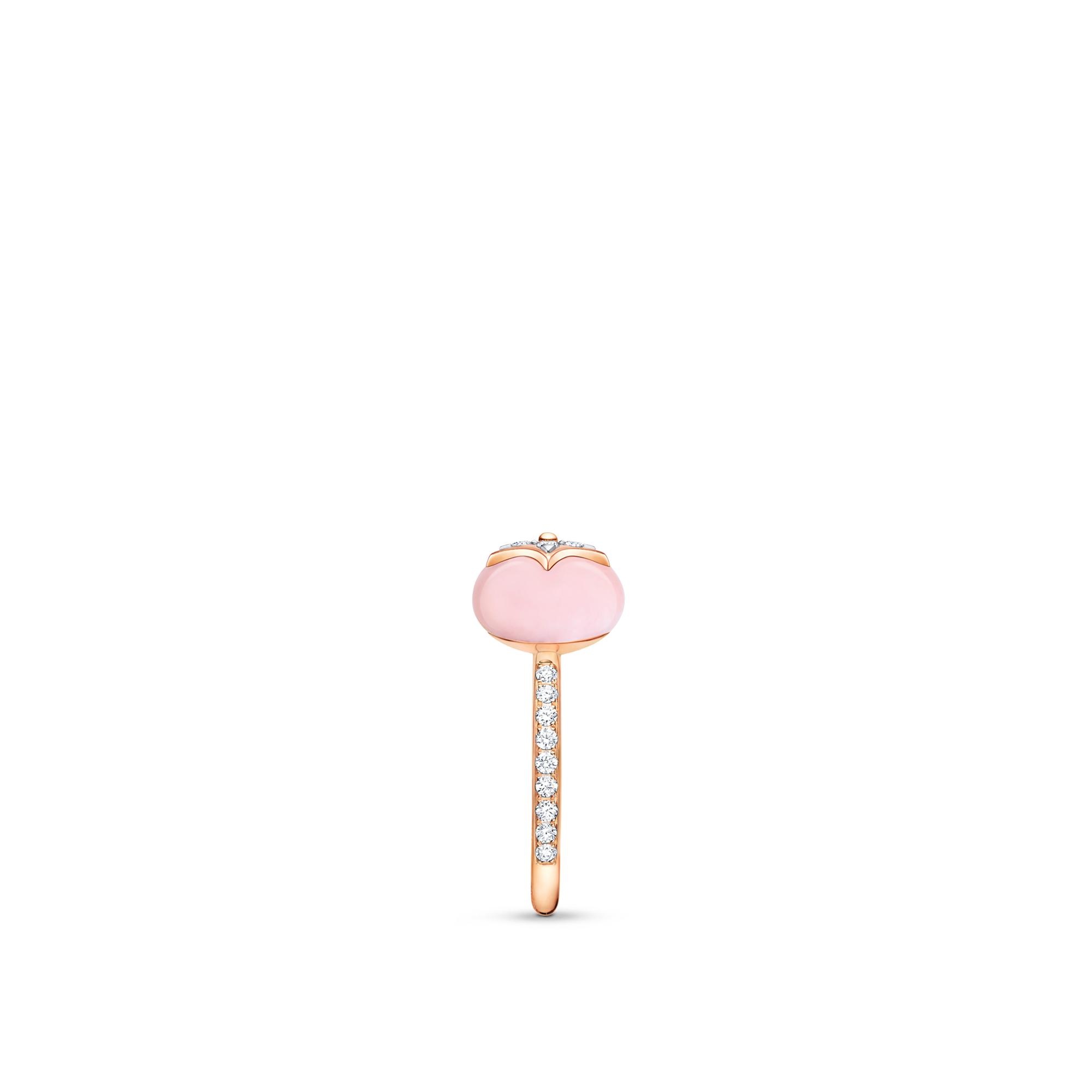 B Blossom Ring, Pink Gold, White Gold, Pink Opal And Pavé Diamond - 3