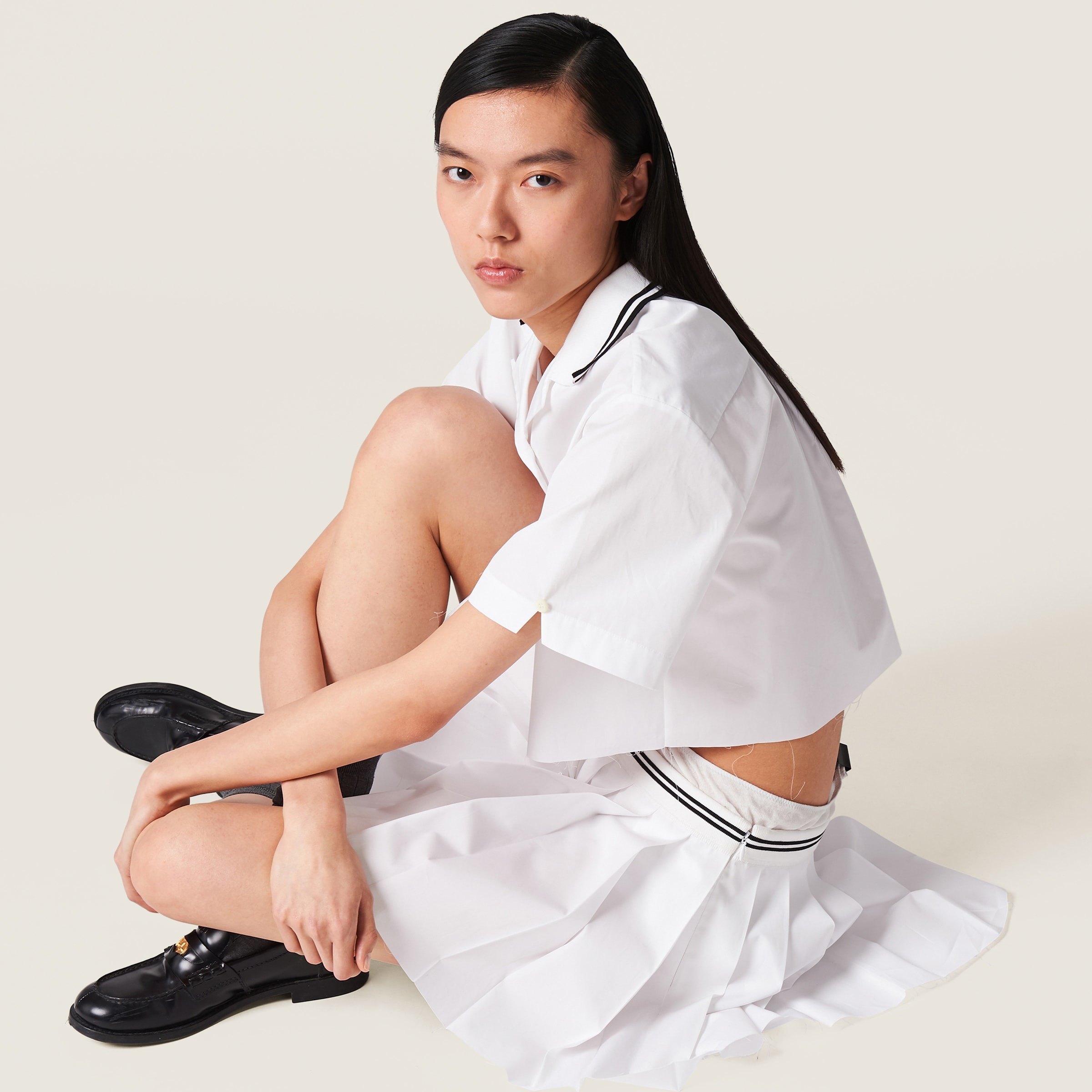 Poplin miniskirt - 4