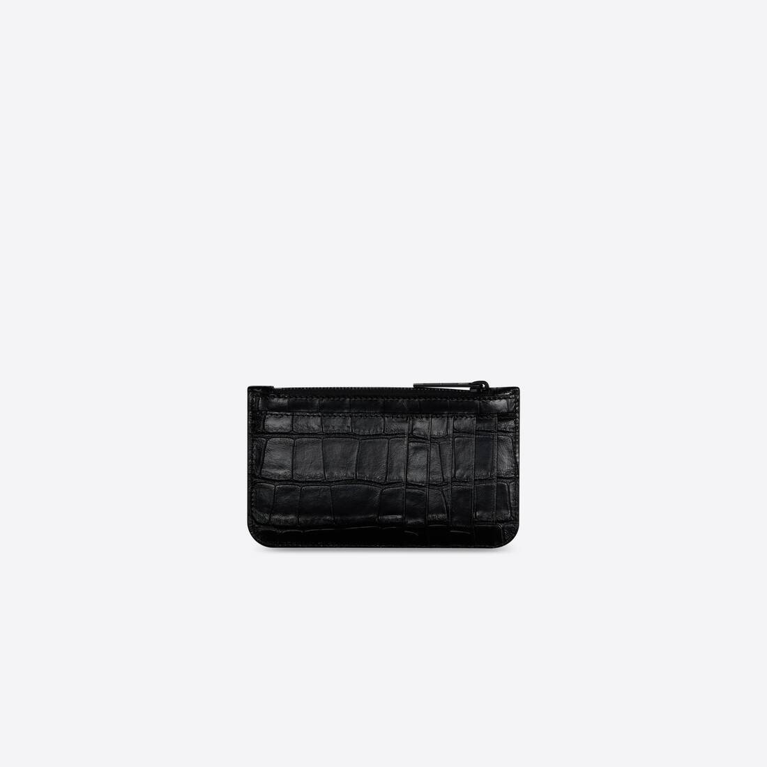 Women's Gossip Long Coin And Card Holder Crocodile Embossed in Black - 2