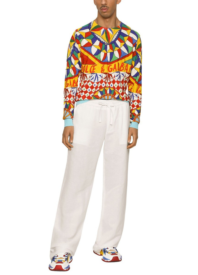 3D Jacquard Silk Sweater with Carretto Print 4