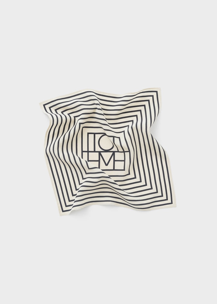 Signature monogram silk pocket scarf creme - 3