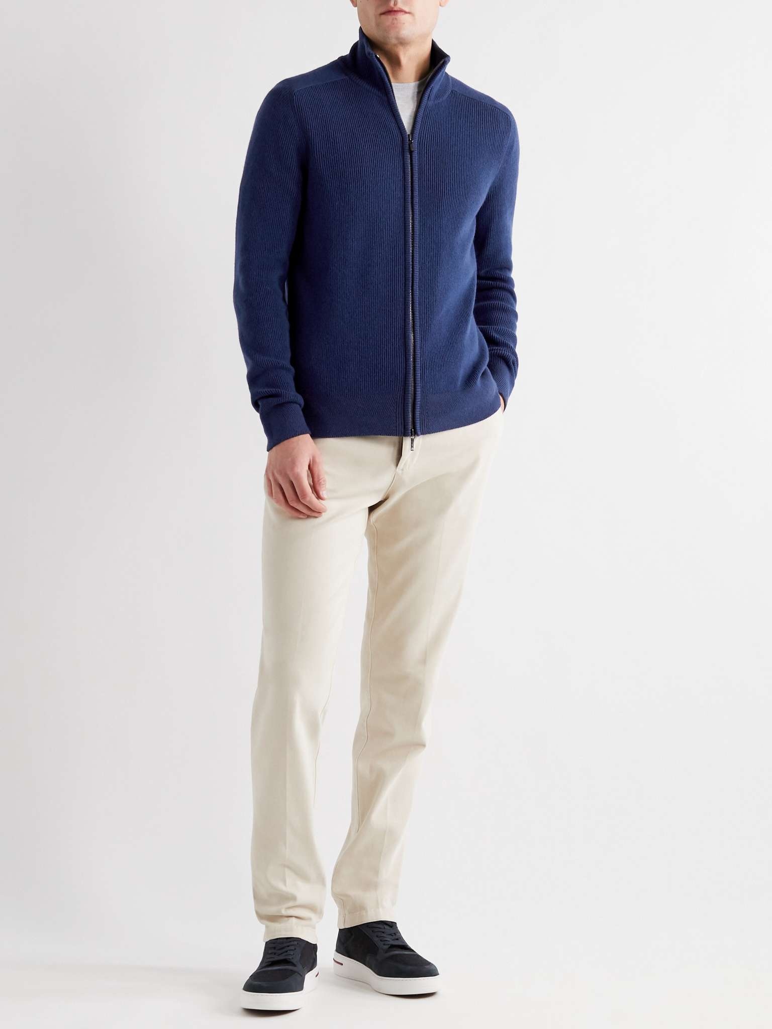 Cashmere Zip-Up Cardigan - 2