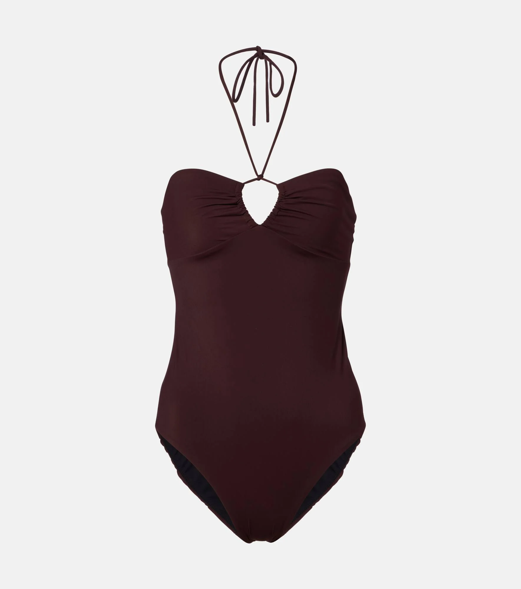 Keyhole halterneck swimsuit - 1