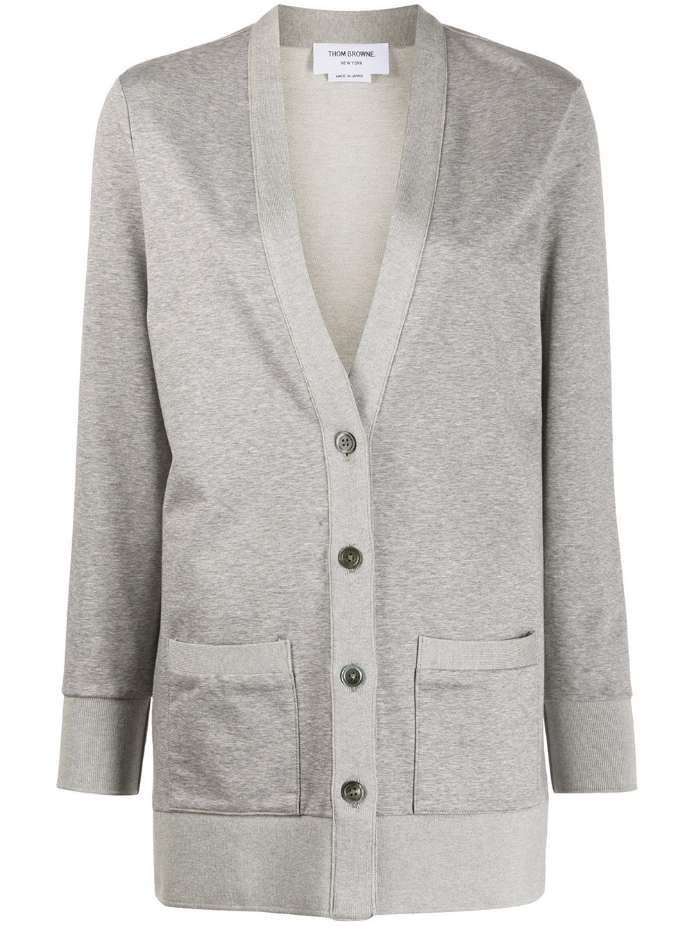 V-neck loopback jersey cardigan - 1