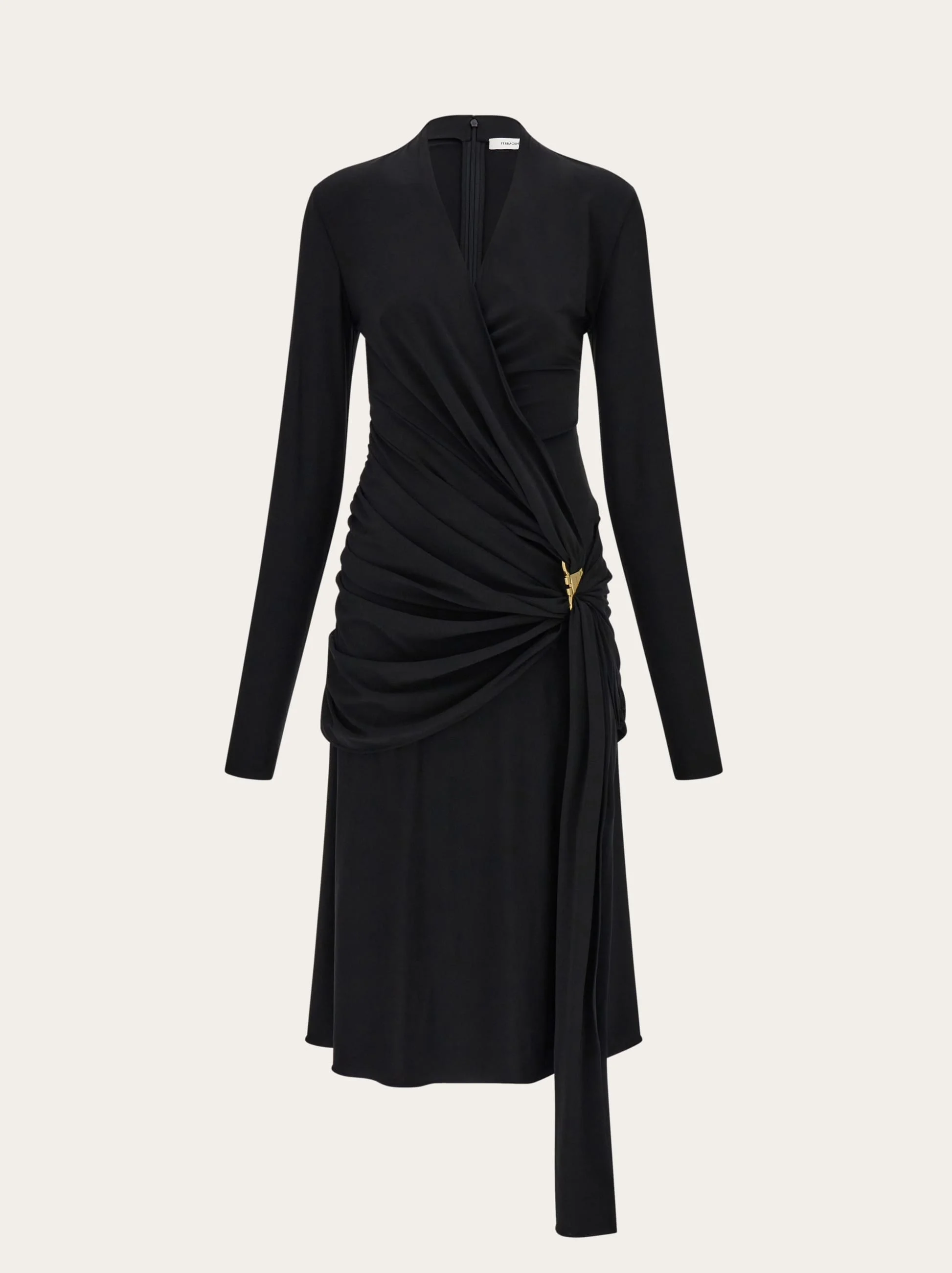 Viscose dress with gathered waist - 1