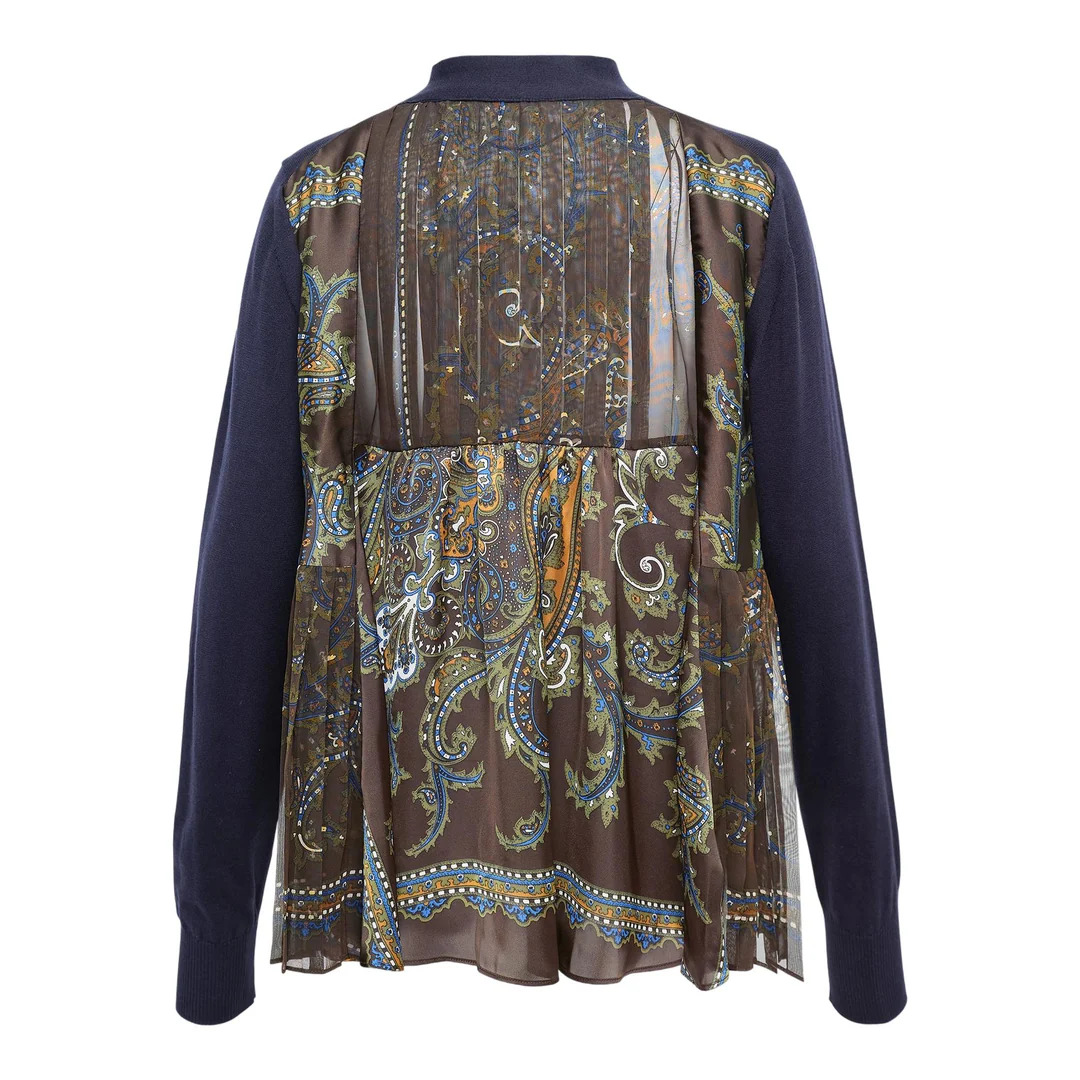 Paisley Print X Cotton Knit Cardigan - 2
