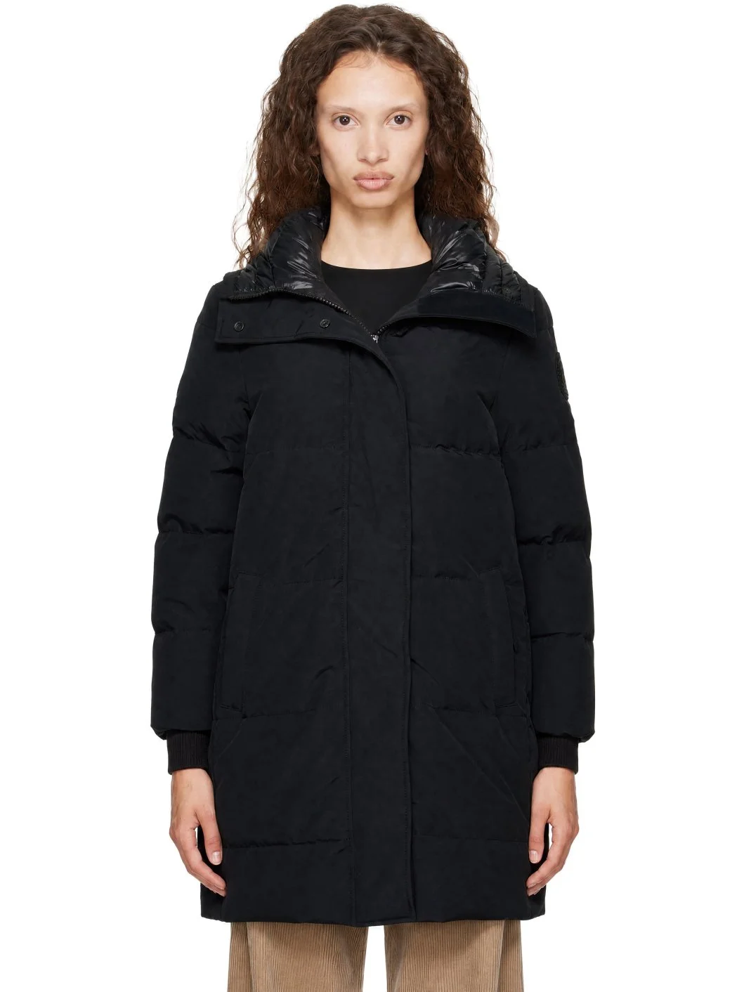 Black Tonal Disc Louise Down Parka - 1